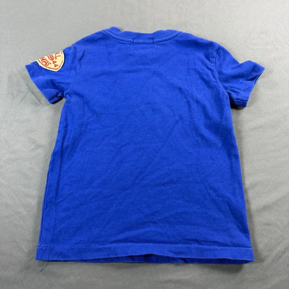 Polo Ralph Lauren Boys Royal Blue Graphic Football T-Shirt Size 3/3T